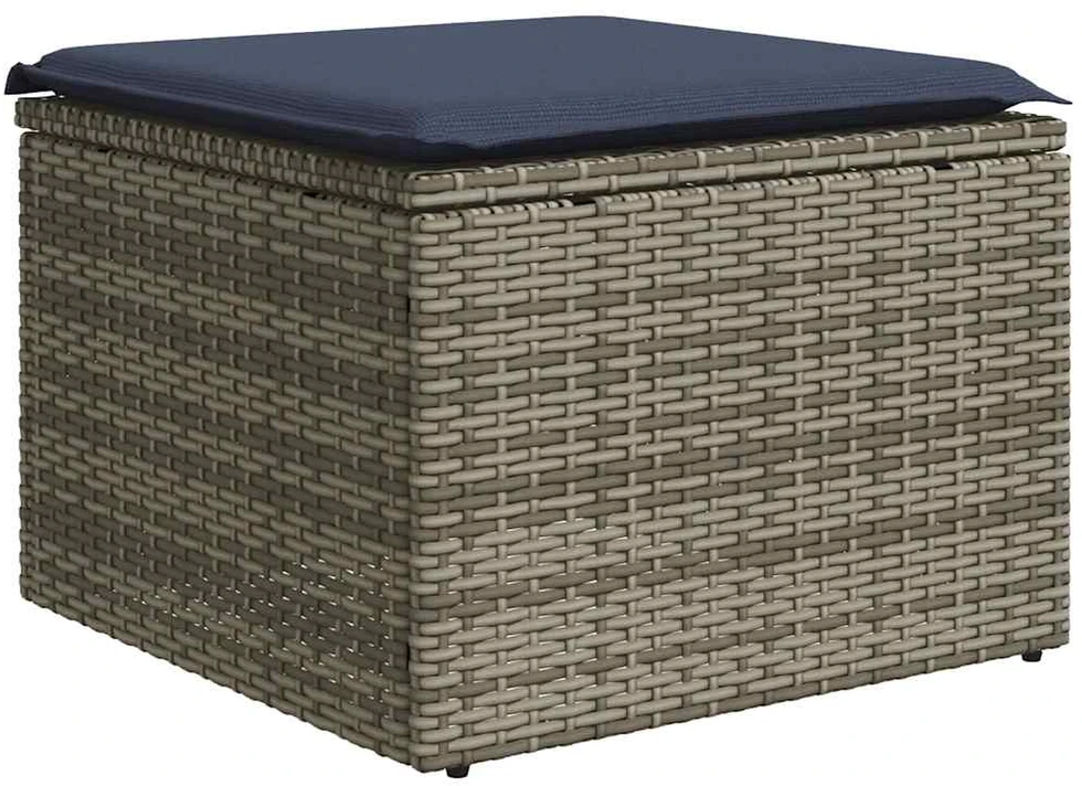 Lauko baldų komplektas Sofos komplektas su pagalvėlėmis, 6 dalių, pilkas, poliratanas