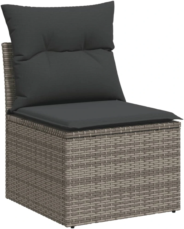 Lauko baldų komplektas Sofos komplektas su pagalvėlėmis, 6 dalių, pilkas, poliratanas
