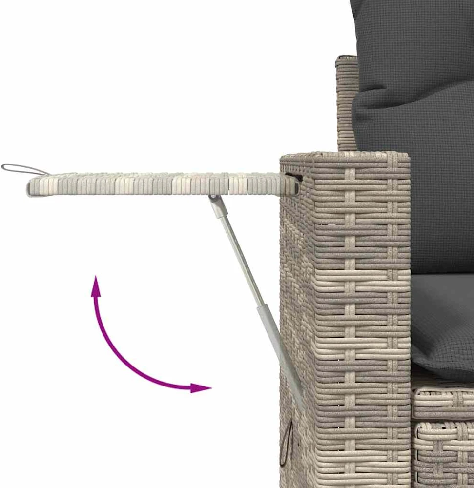 Sofa Sofos komplektas su pagalvėlėmis, 7 dalių, pilkas, poliratanas