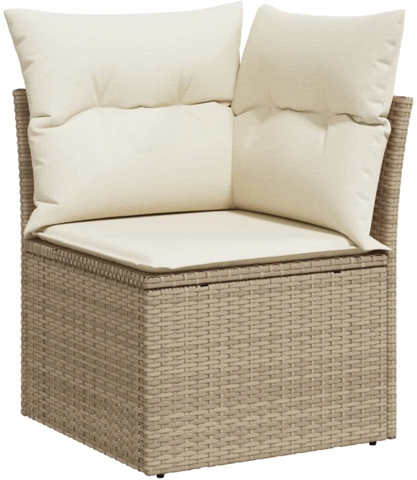 Sofa Sofos komplektas su pagalvėlėmis, 8 dalių, smėlio, poliratanas
