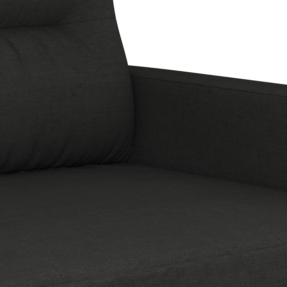 Sofa Sofos komplektas su pagalvėmis, 2 dalių, juodas, audinys