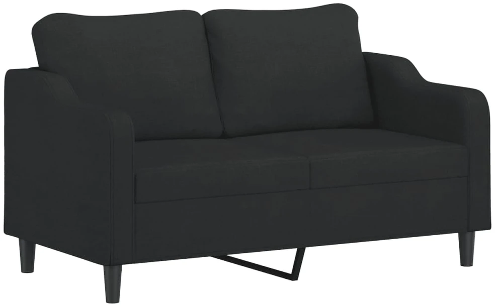 Sofa Sofos komplektas su pagalvėmis, 2 dalių, juodas, audinys