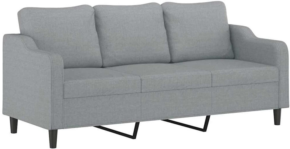 Sofa Sofos komplektas su pagalvėmis, 2 dalių, pilkas, audinys