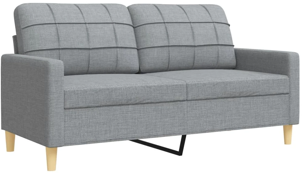 Sofa Sofos komplektas su pagalvėmis, 2 dalių, pilkas, audinys