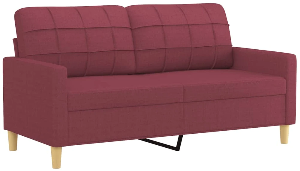 Sofa Sofos komplektas su pagalvėmis, 2 dalių, vyno, audinys