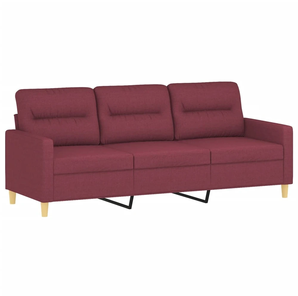 Sofa Sofos komplektas su pagalvėmis, 2 dalių, vyno, audinys