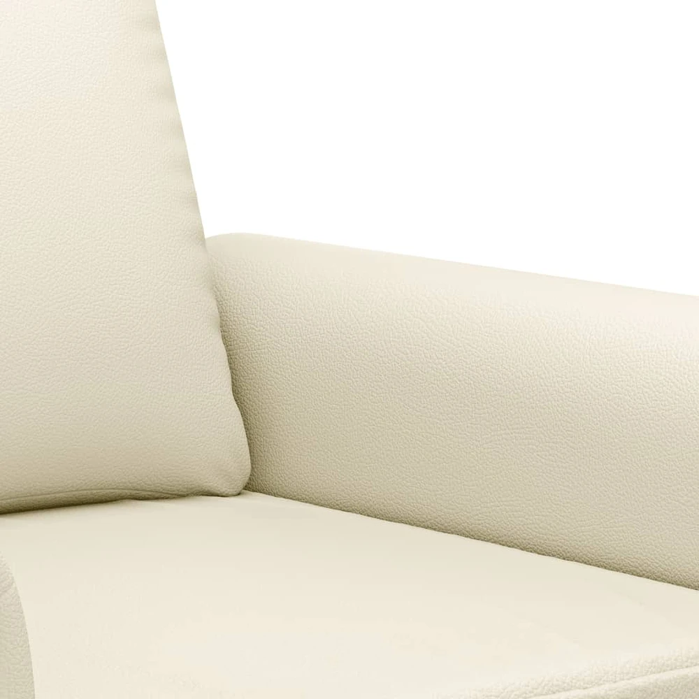 Sofa Sofos komplektas su pagalvėmis, 2 dalių, kreminis, dirbtinė oda