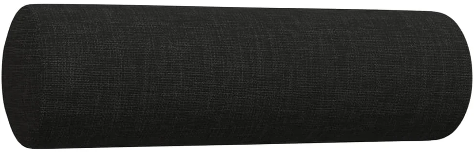 Sofa Sofos komplektas su pagalvėmis, 2 dalių, juodas, audinys