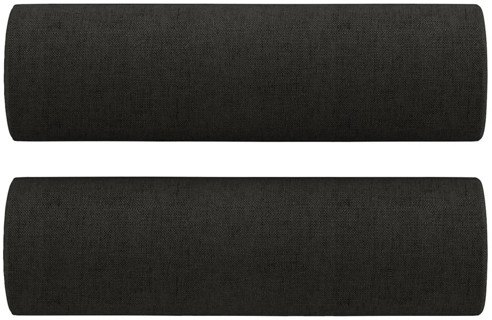 Sofa Sofos komplektas su pagalvėmis, 2 dalių, juodas, audinys