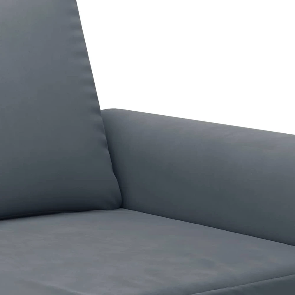Sofa Sofos komplektas su pagalvėmis, 2 dalių, pilkas, aksomas