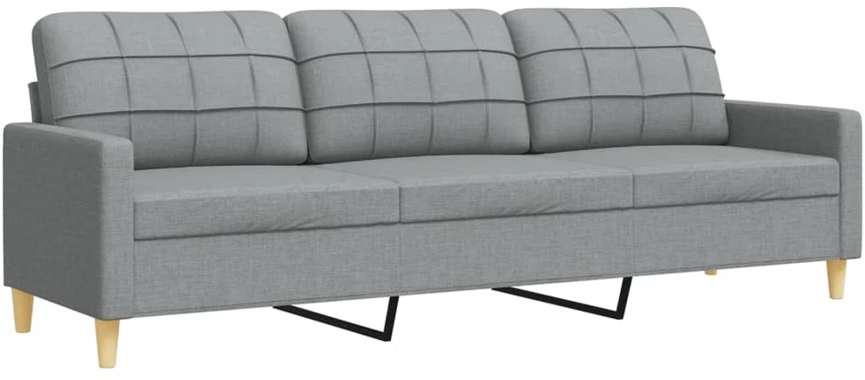 Sofa Sofos komplektas su pagalvėmis, 2 dalių, pilkas, audinys