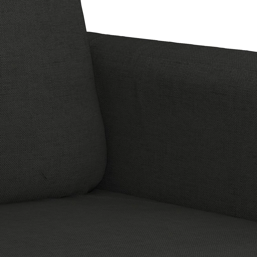 Sofa Sofos komplektas su pagalvėmis, 2 dalių, juodas, audinys