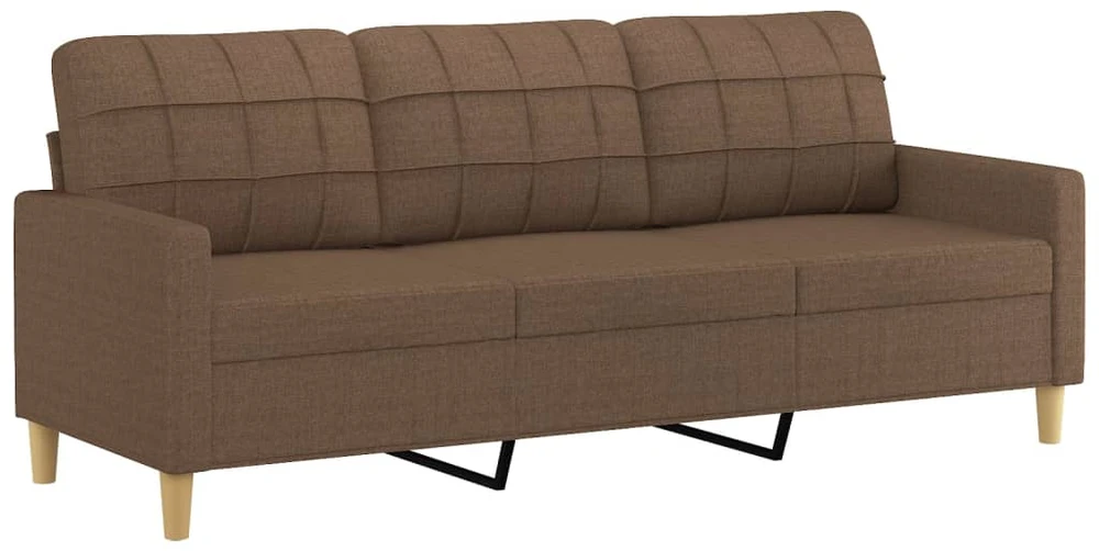 Sofa Sofos komplektas su pagalvėmis, 2 dalių, rudas, audinys