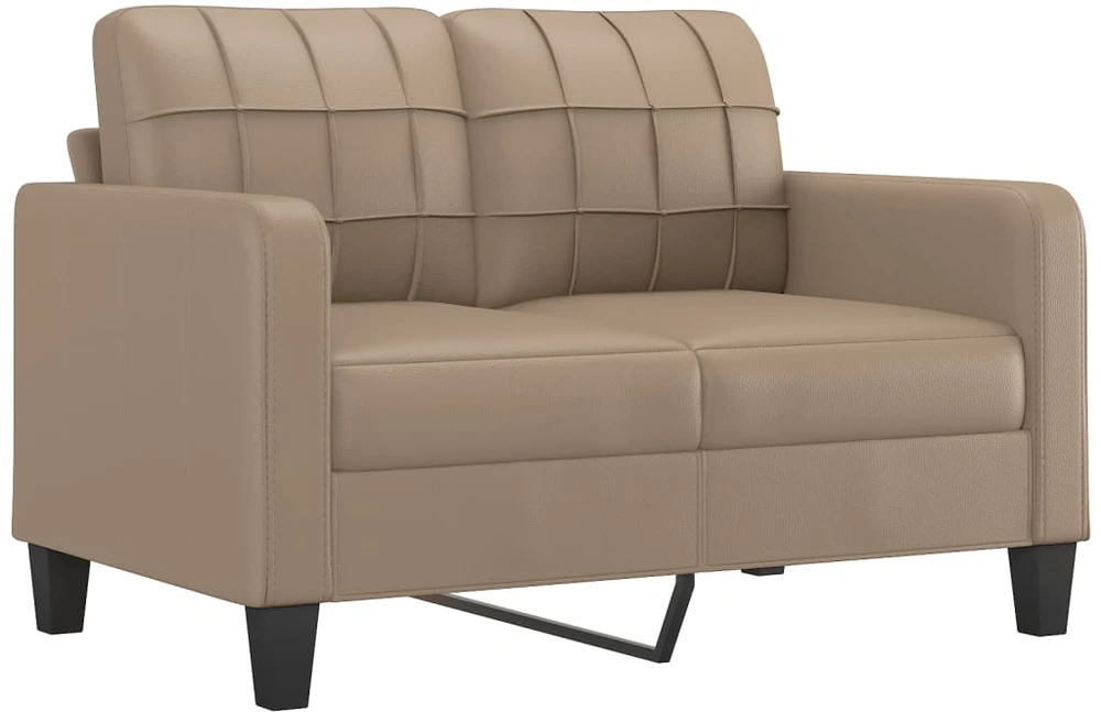 Sofa Sofos komplektas su pagalvėmis, 2 dalių, kapučino, dirbtinė oda