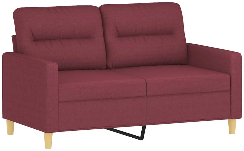 Sofa Sofos komplektas su pagalvėmis, 2 dalių, vyno, audinys