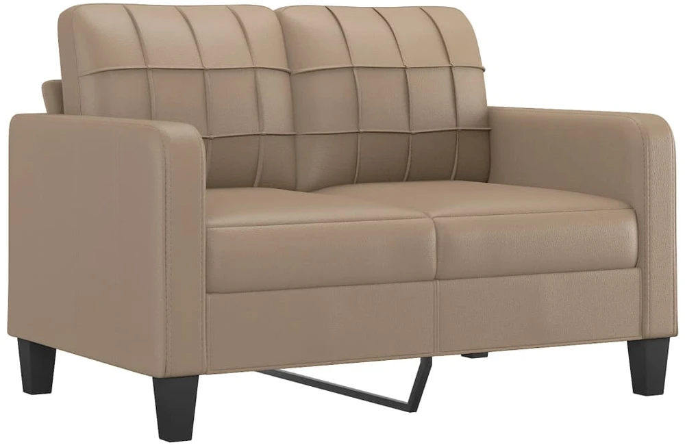 Sofa Sofos komplektas su pagalvėmis, 2 dalių, kapučino, dirbtinė oda