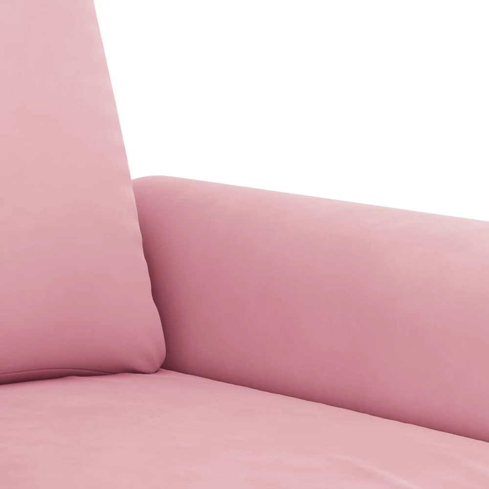 Sofa Sofos komplektas su pagalvėmis, 2 dalių, rožinis, aksomas