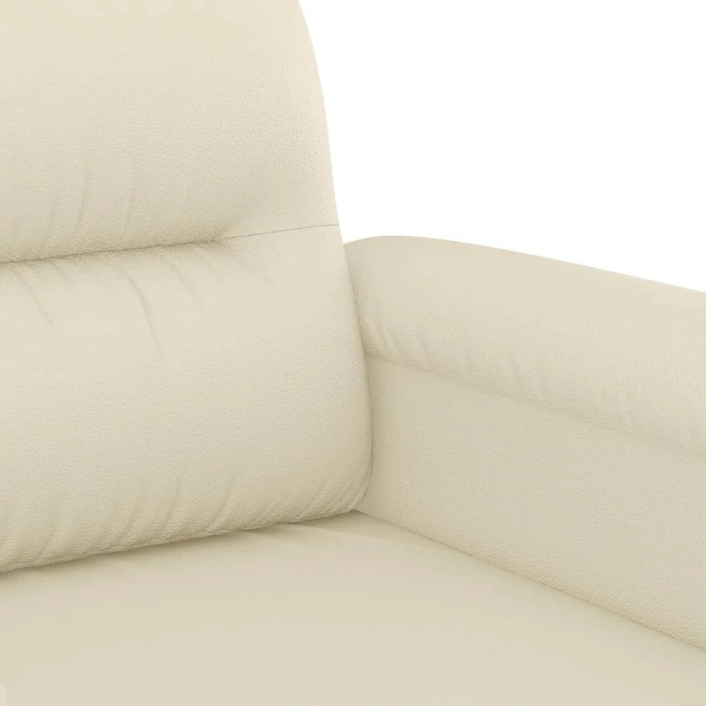 Sofa Sofos komplektas su pagalvėmis, 2 dalių, kreminis, dirbtinė oda
