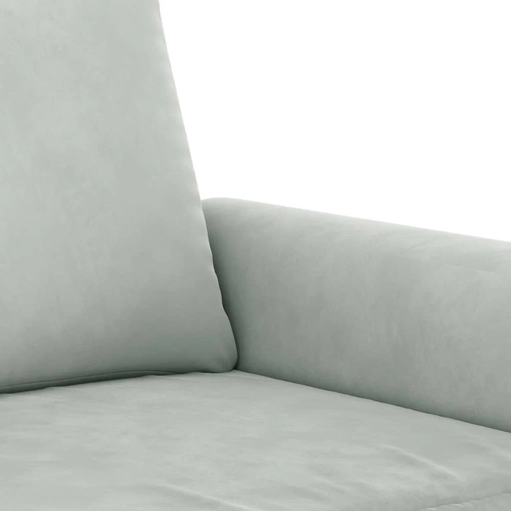 Sofa Sofos komplektas su pagalvėmis, 2 dalių, pilkas, aksomas