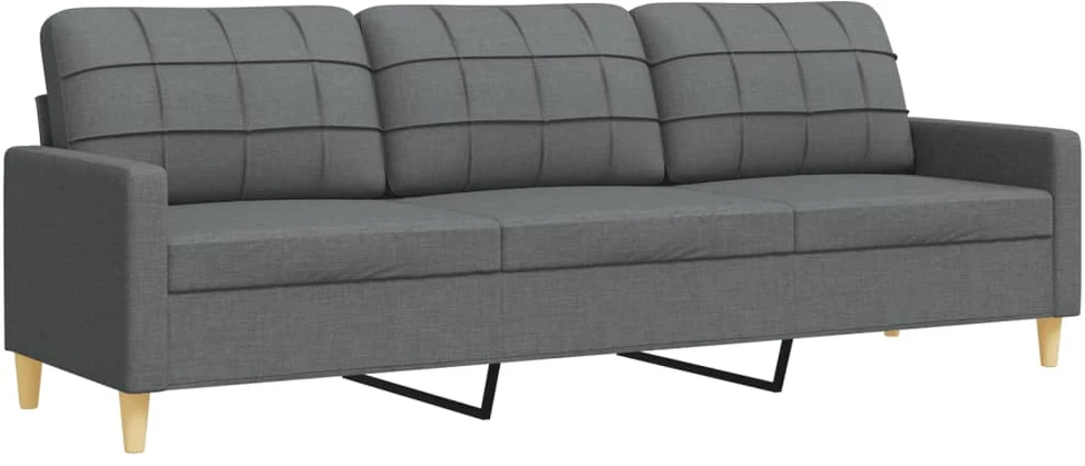 Sofa Sofos komplektas su pagalvėmis, 2 dalių, pilkas, audinys