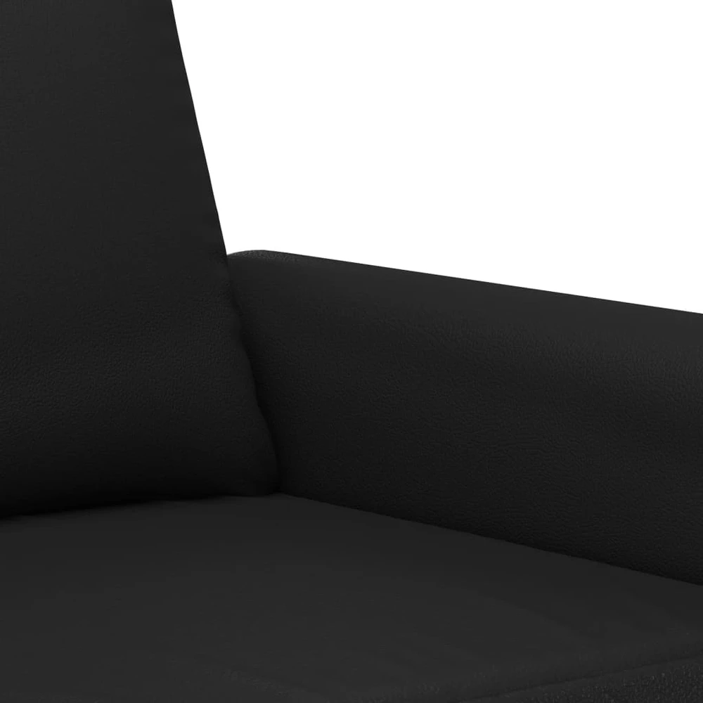 Sofa Sofos komplektas su pagalvėmis, 2 dalių, juodas, dirbtinė oda