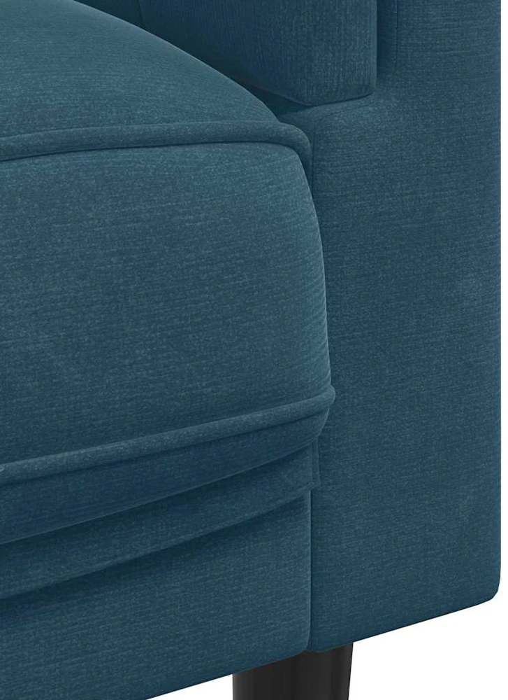 Sofa Sofos komplektas su pagalvėmis, 2 dalių, mėlynas, aksomas