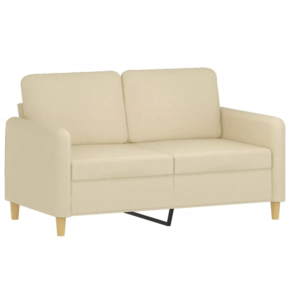 Sofa Sofos komplektas su pagalvėmis, 2 dalių, kreminis, audinys