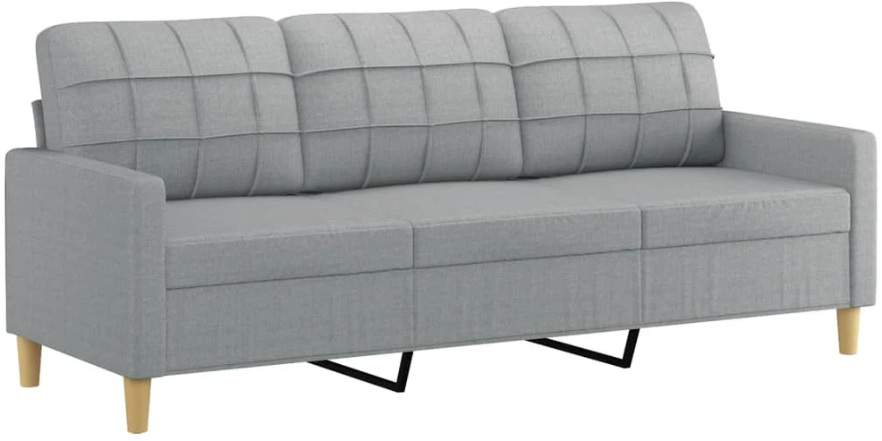 Sofa Sofos komplektas su pagalvėmis, 2 dalių, pilkas, audinys