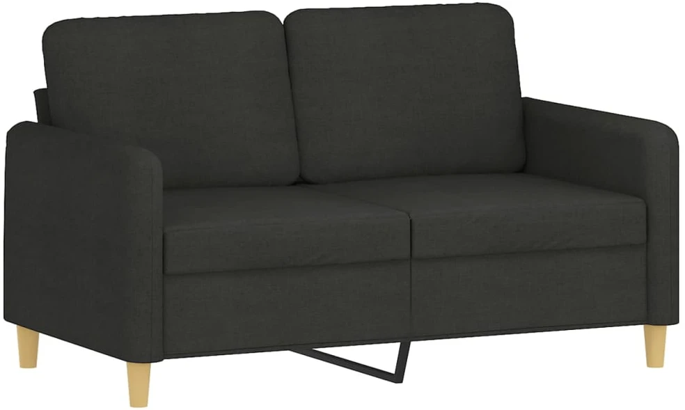 Sofa Sofos komplektas su pagalvėmis, 2 dalių, juodas, audinys