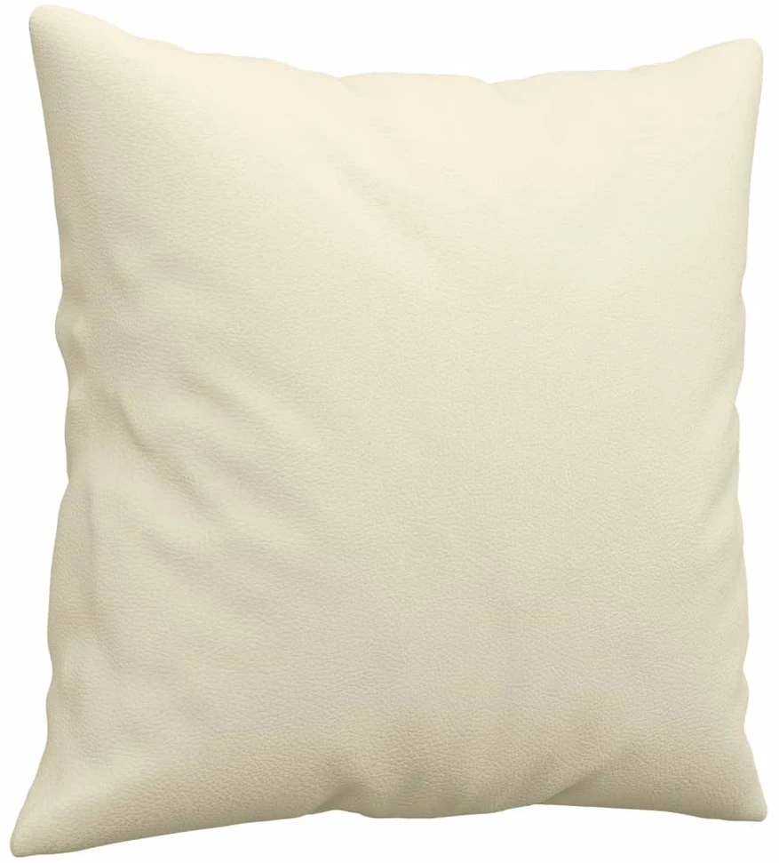 Sofa Sofos komplektas su pagalvėmis, 2 dalių, kreminis, dirbtinė oda