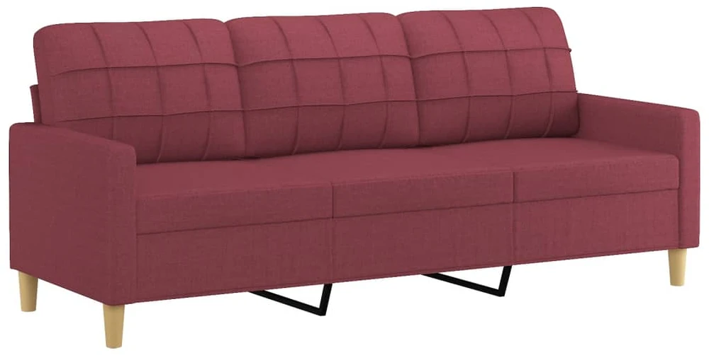 Sofa Sofos komplektas su pagalvėmis, 2 dalių, vyno, audinys
