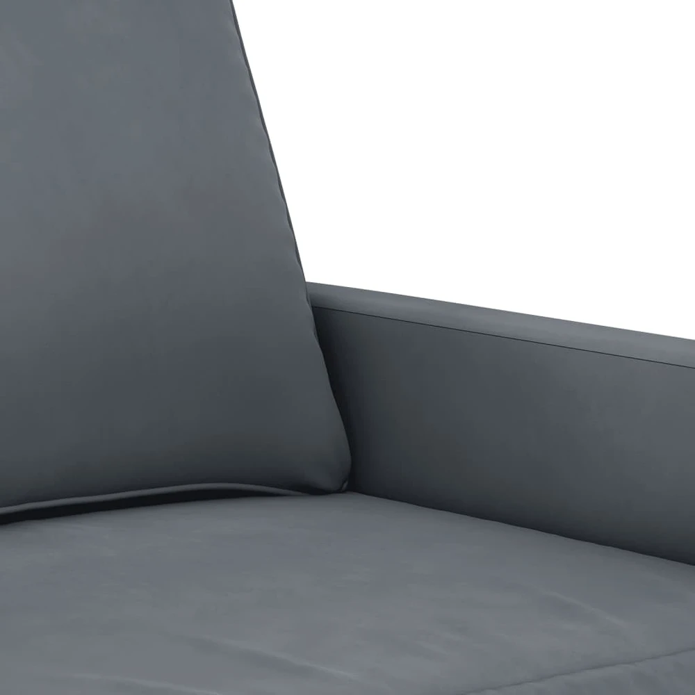 Sofa Sofos komplektas su pagalvėmis, 3 dalių, pilkas, aksomas