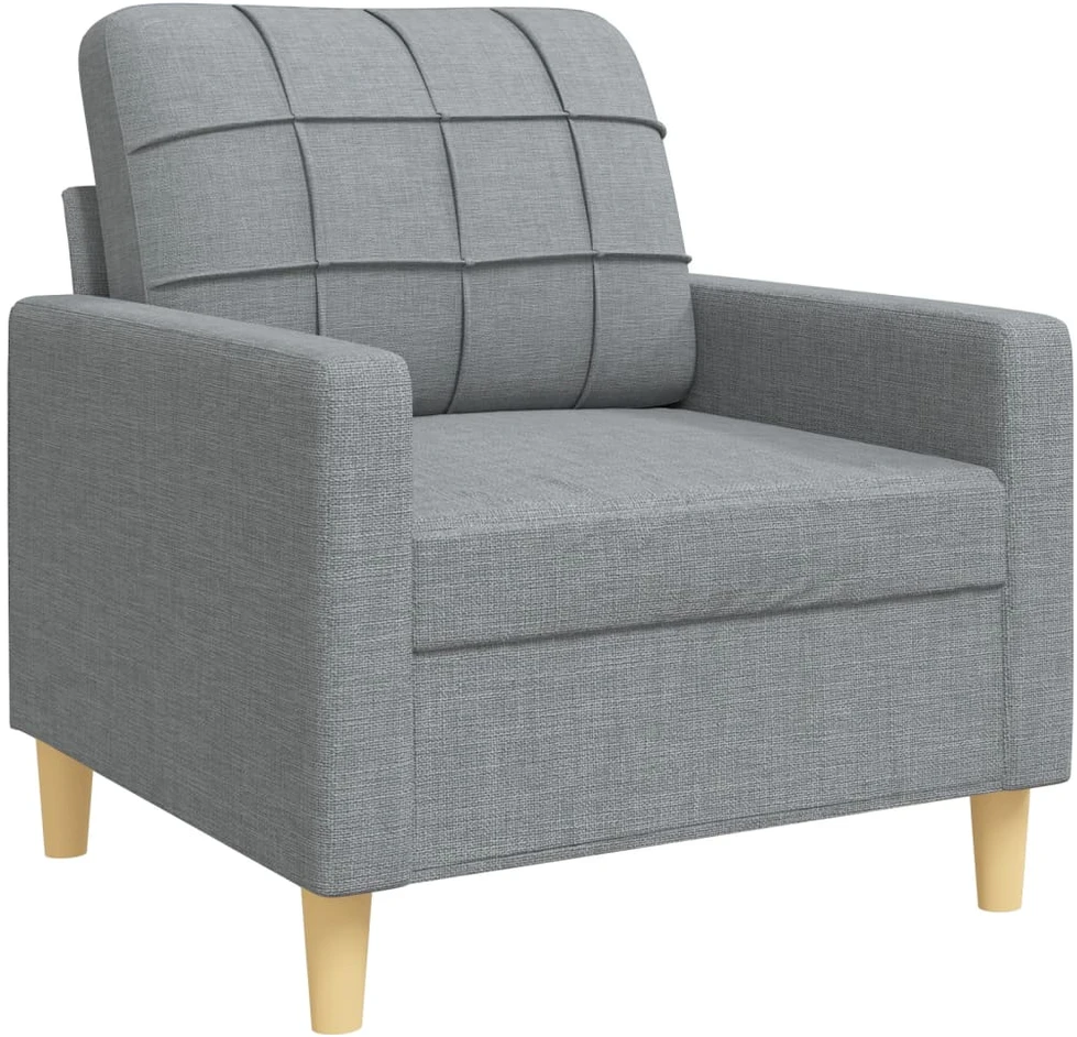 Sofa Sofos komplektas su pagalvėmis, 3 dalių, pilkas, audinys