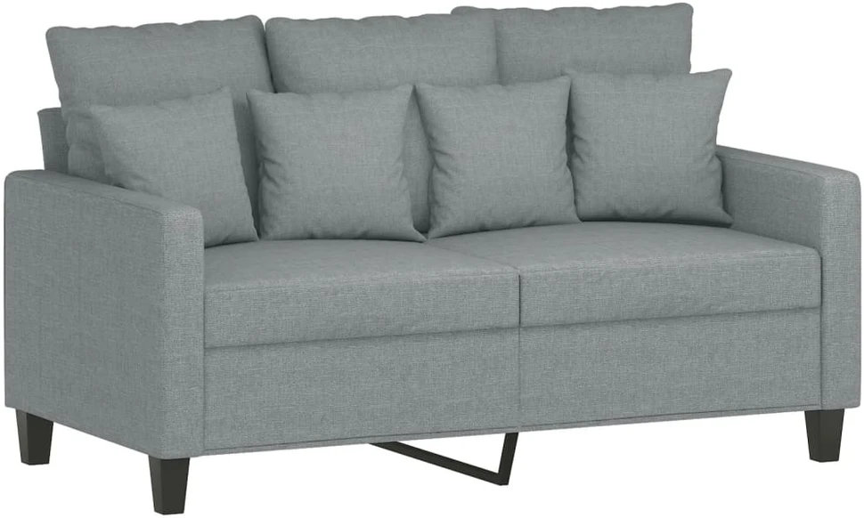 Sofa Sofos komplektas su pagalvėmis, 3 dalių, pilkas, audinys