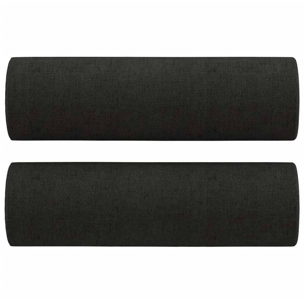 Sofa Sofos komplektas su pagalvėmis, 3 dalių, juodas, audinys