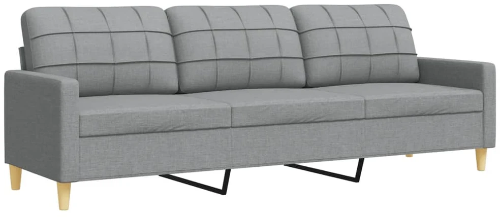 Sofa Sofos komplektas su pagalvėmis, 3 dalių, pilkas, audinys