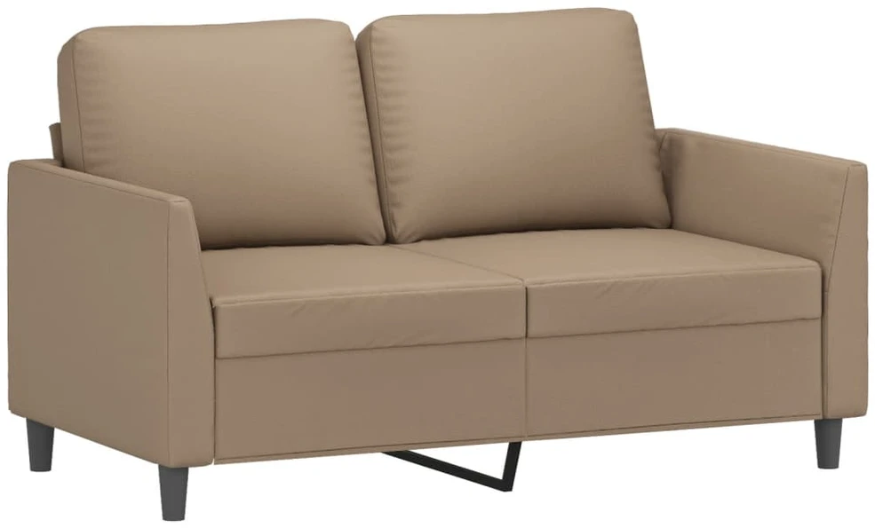 Sofa Sofos komplektas su pagalvėmis, 3 dalių, kapučino, dirbtinė oda