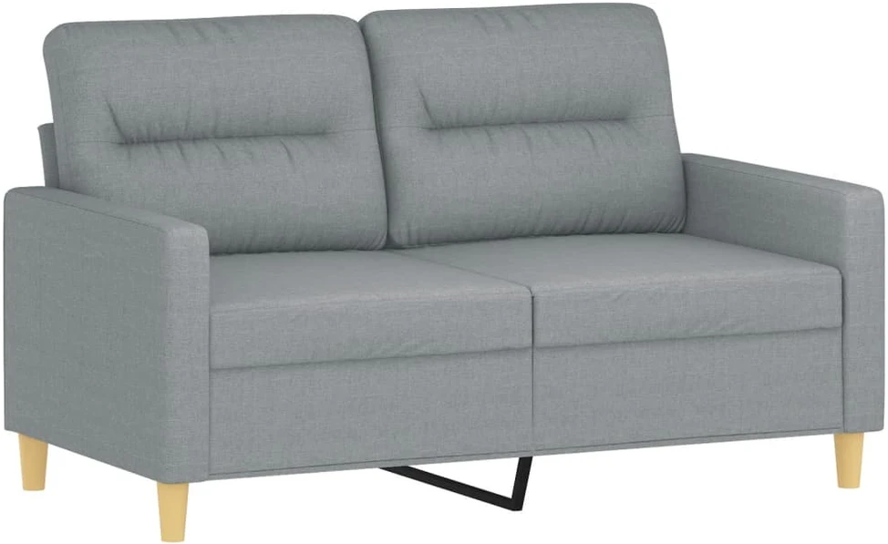 Sofa Sofos komplektas su pagalvėmis, 3 dalių, pilkas, audinys