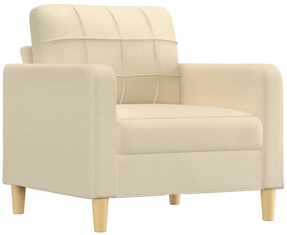 Sofa Sofos komplektas su pagalvėmis, 3 dalių, kreminis, audinys