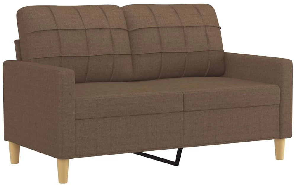 Sofa Sofos komplektas su pagalvėmis, 3 dalių, rudas, audinys
