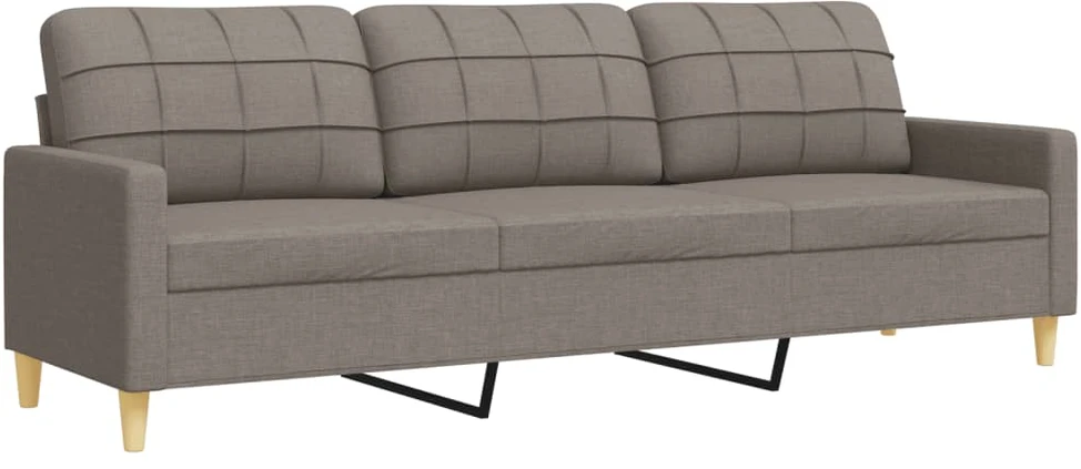 Sofa Sofos komplektas su pagalvėmis, 3 dalių, taupe, audinys