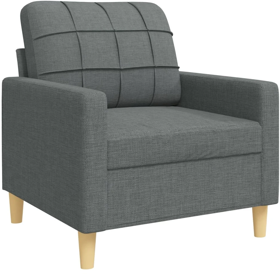Sofa Sofos komplektas su pagalvėmis, 3 dalių, pilkas, audinys