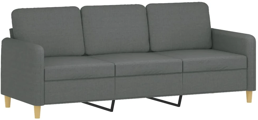 Sofa Sofos komplektas su pagalvėmis, 3 dalių, pilkas, audinys