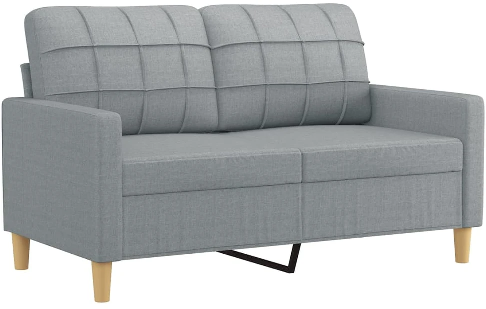 Sofa Sofos komplektas su pagalvėmis, 3 dalių, pilkas, audinys