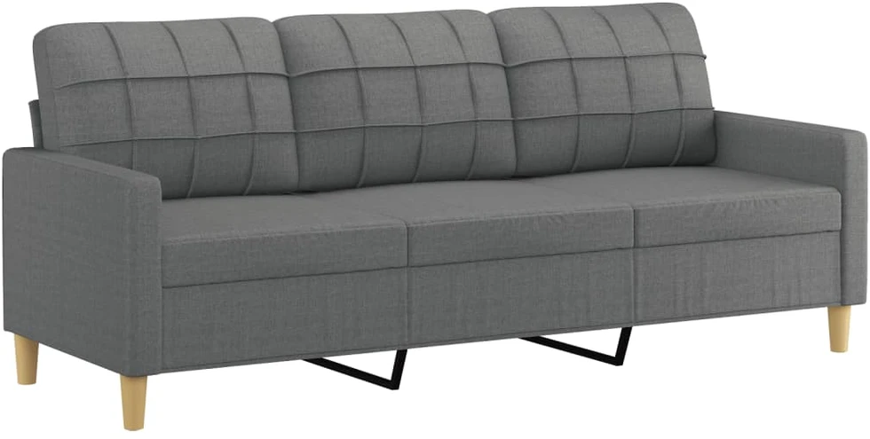 Sofa Sofos komplektas su pagalvėmis, 3 dalių, pilkas, audinys