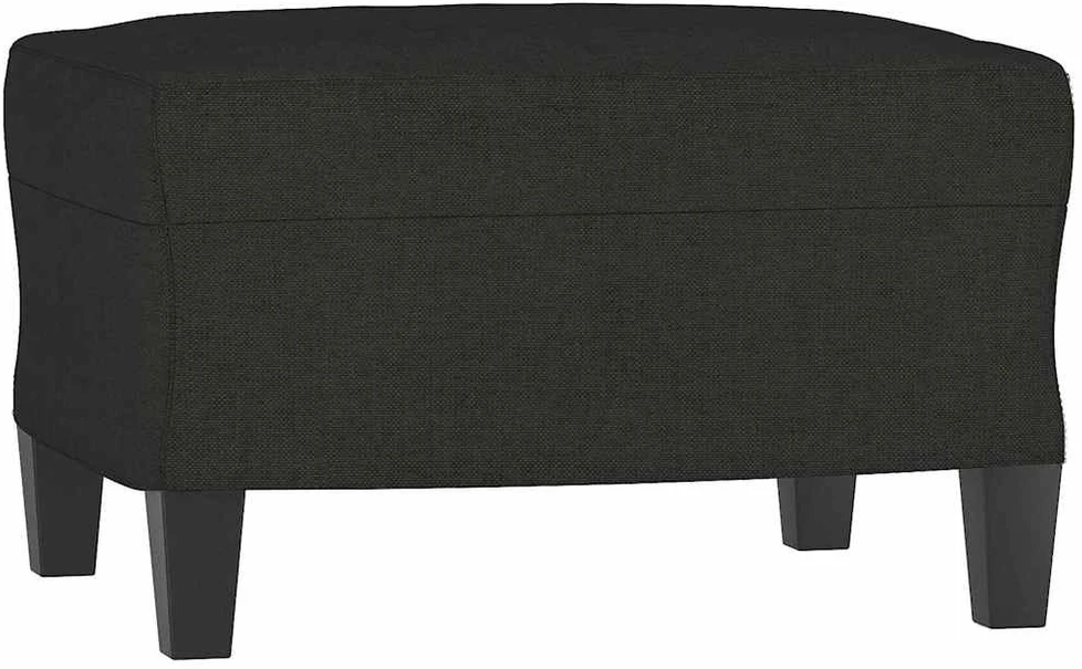 Sofa Sofos komplektas su pagalvėmis, 3 dalių, juodas, audinys