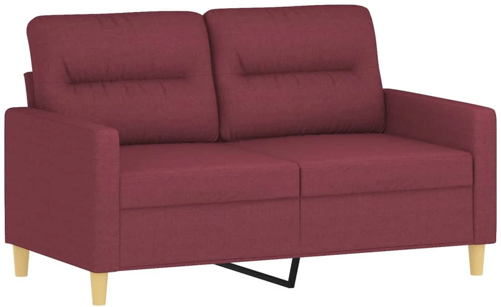 Sofa Sofos komplektas su pagalvėmis, 3 dalių, vyno, audinys