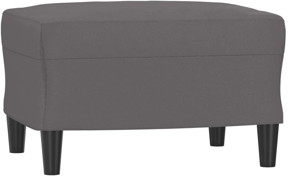 Sofa Sofos komplektas su pagalvėmis, 3 dalių, pilkas, dirbtinė oda