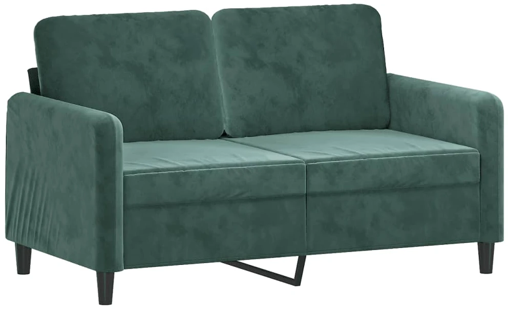 Sofa Sofos komplektas su pagalvėmis, 3 dalių, žalias, aksomas
