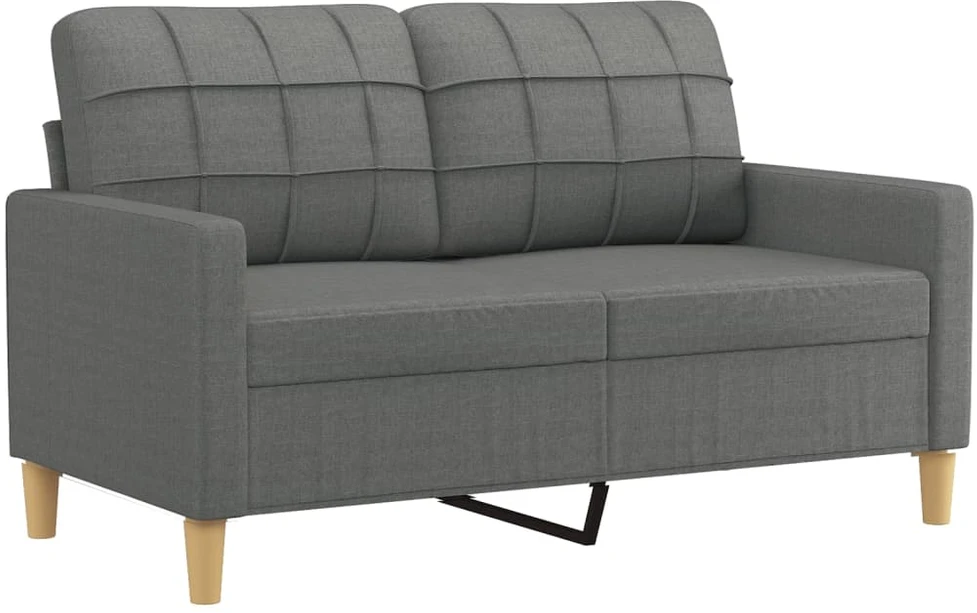 Sofa Sofos komplektas su pagalvėmis, 3 dalių, pilkas, audinys